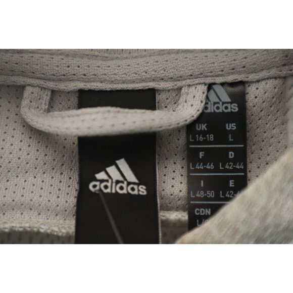 Adidas 952194 Women's Sz L Gray Heather Floral Print Lined Pullover Hoodie - Picture 3 of 6